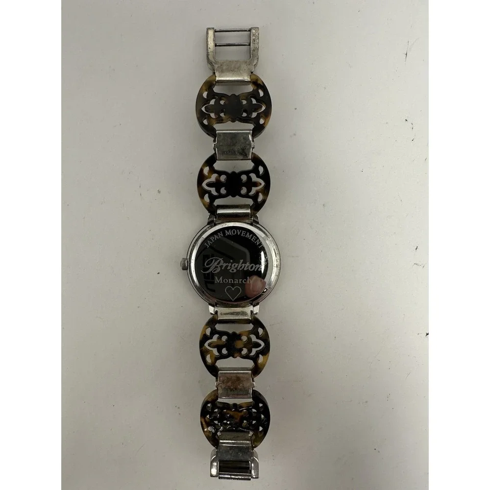 Brighton Monarch Ladies Watch New Battery TORTOISE 35MM‎ 6.75